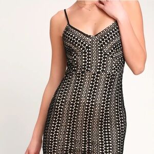 NWT New Rules Black Lace Bodycon Midi Dress Size Large